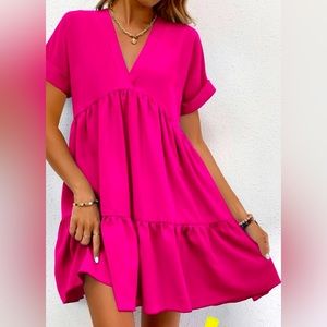 Fuchsia A-Line Dress. Cool and thin, but not too thin! Perfect for vacay!